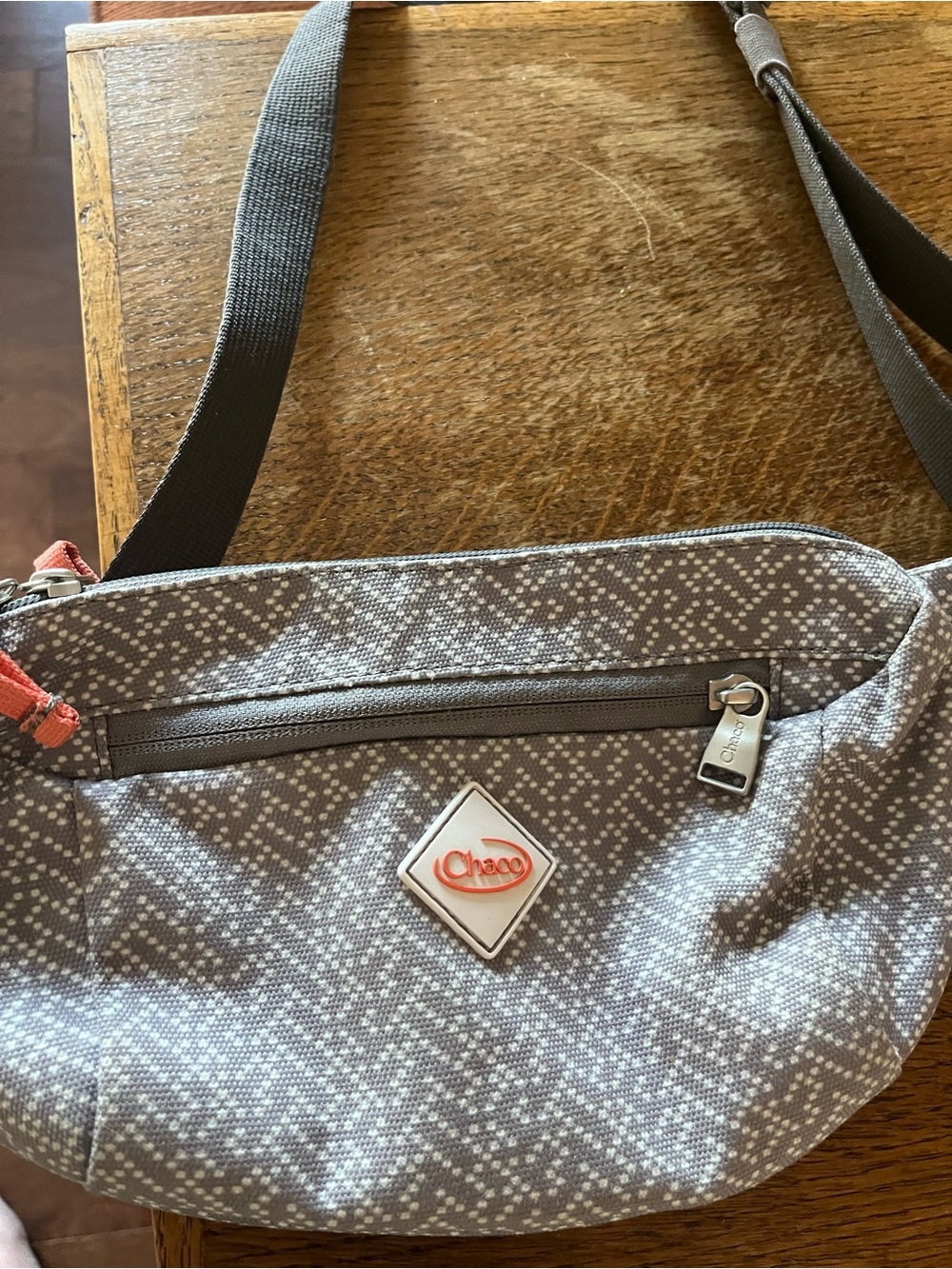 Chaco Radlands Hip Pack Gray & White w/Orange Hardware